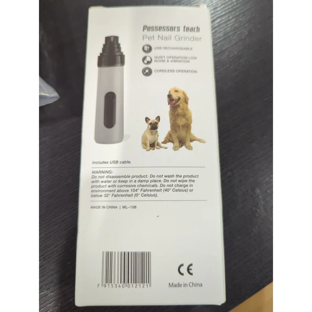 Prossessors Teach USB Pet Nail Grinder for Small and Large Dogs
